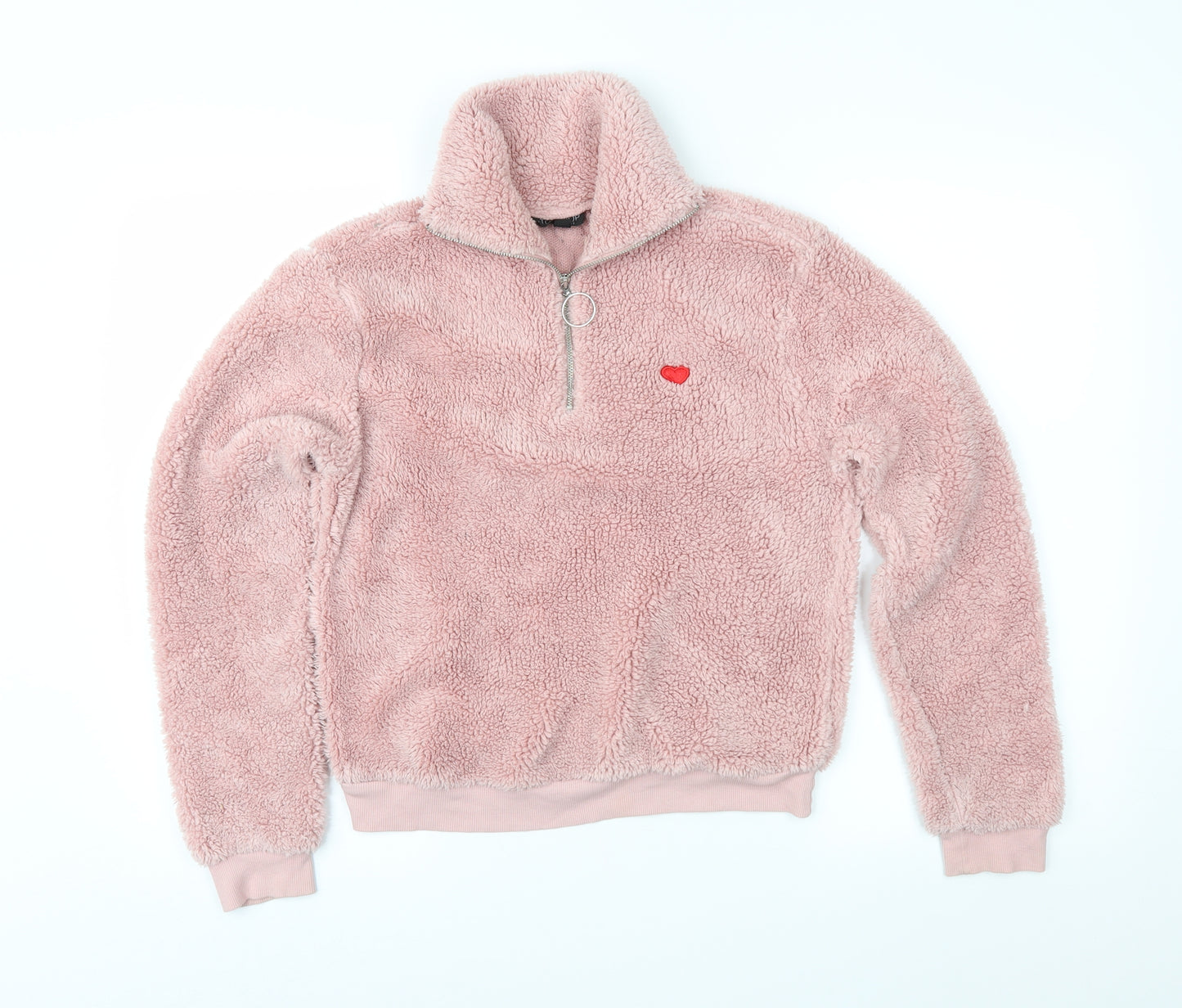 Topshop Womens Pink  Fleece Jacket  Size 8