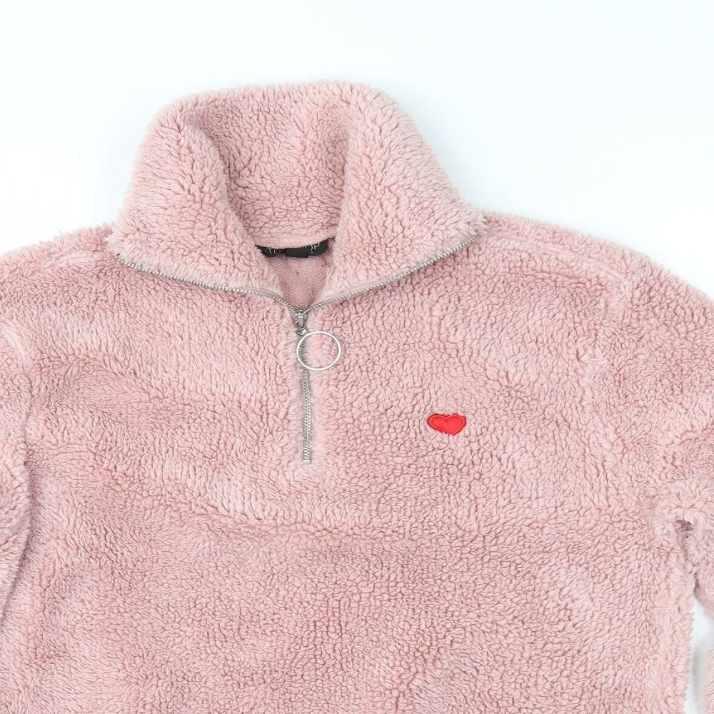 Topshop Womens Pink  Fleece Jacket  Size 8