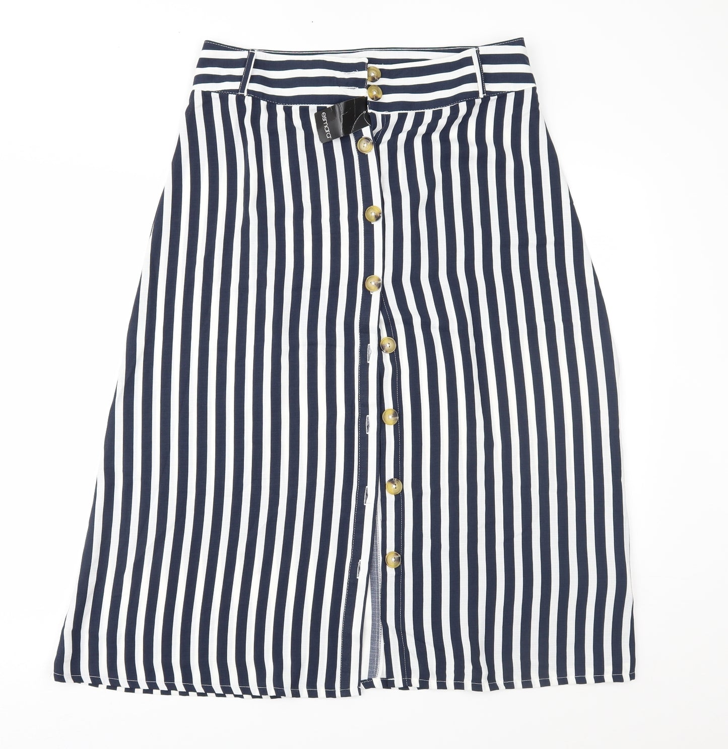 ESMARA Womens Blue Striped  A-Line Skirt Size 14