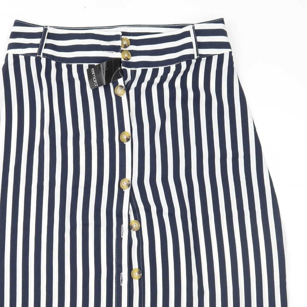 ESMARA Womens Blue Striped  A-Line Skirt Size 14