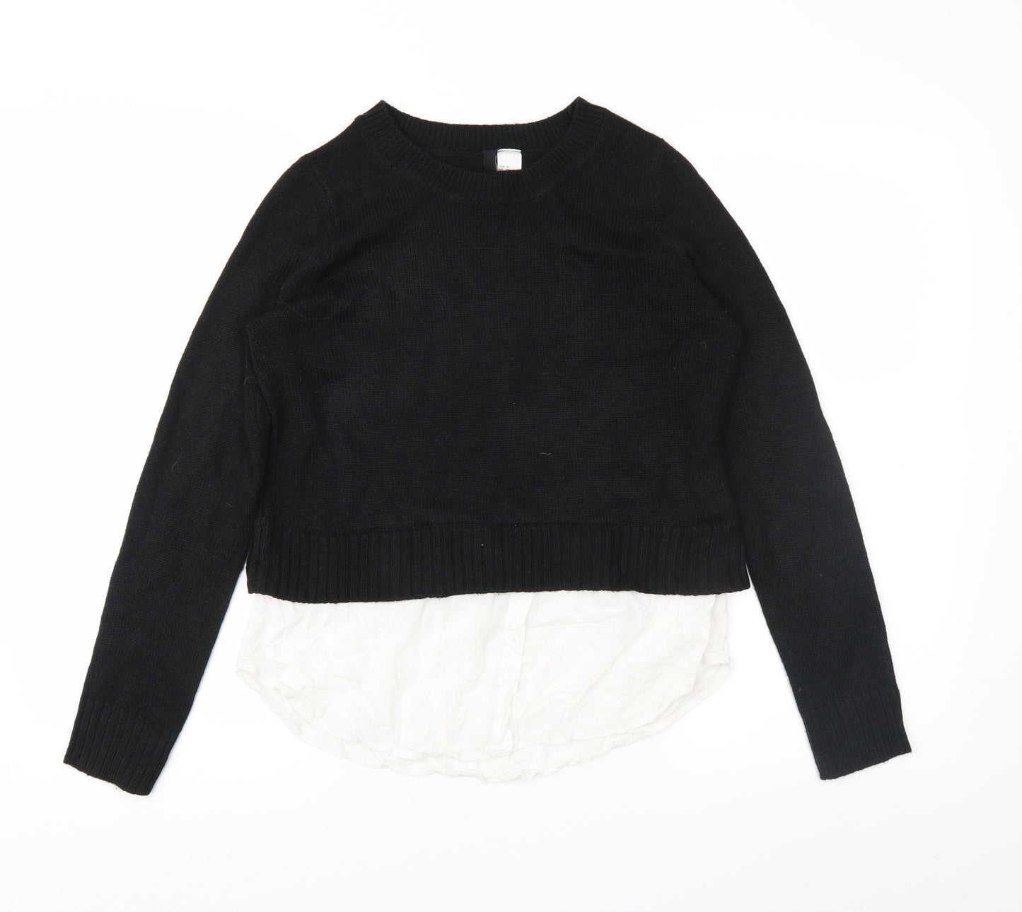 Divided Womens Black  Knit Pullover Jumper Size XS