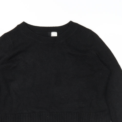 Divided Womens Black  Knit Pullover Jumper Size XS