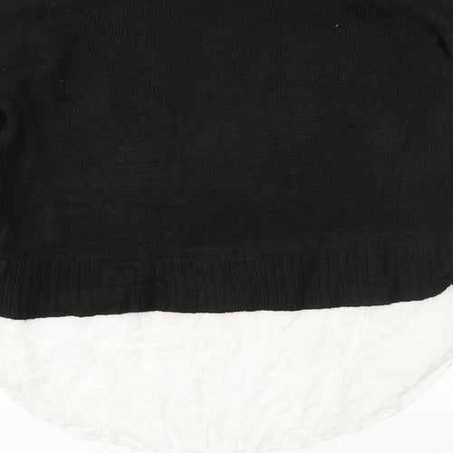 Divided Womens Black  Knit Pullover Jumper Size XS