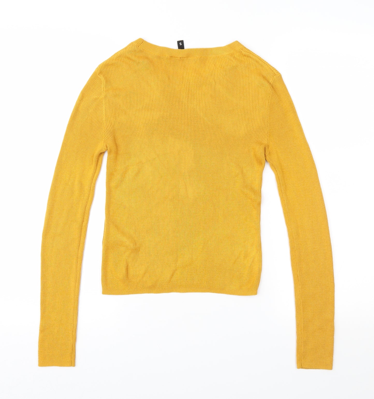 Divided Womens Yellow  Knit Pullover Jumper Size S