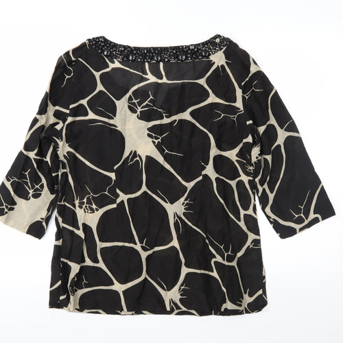 Zara Womens Brown Geometric  Basic Blouse Size L