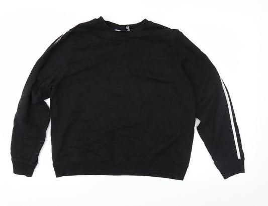 Front view of ASOS women’s black pullover sweatshirt, size UK 14