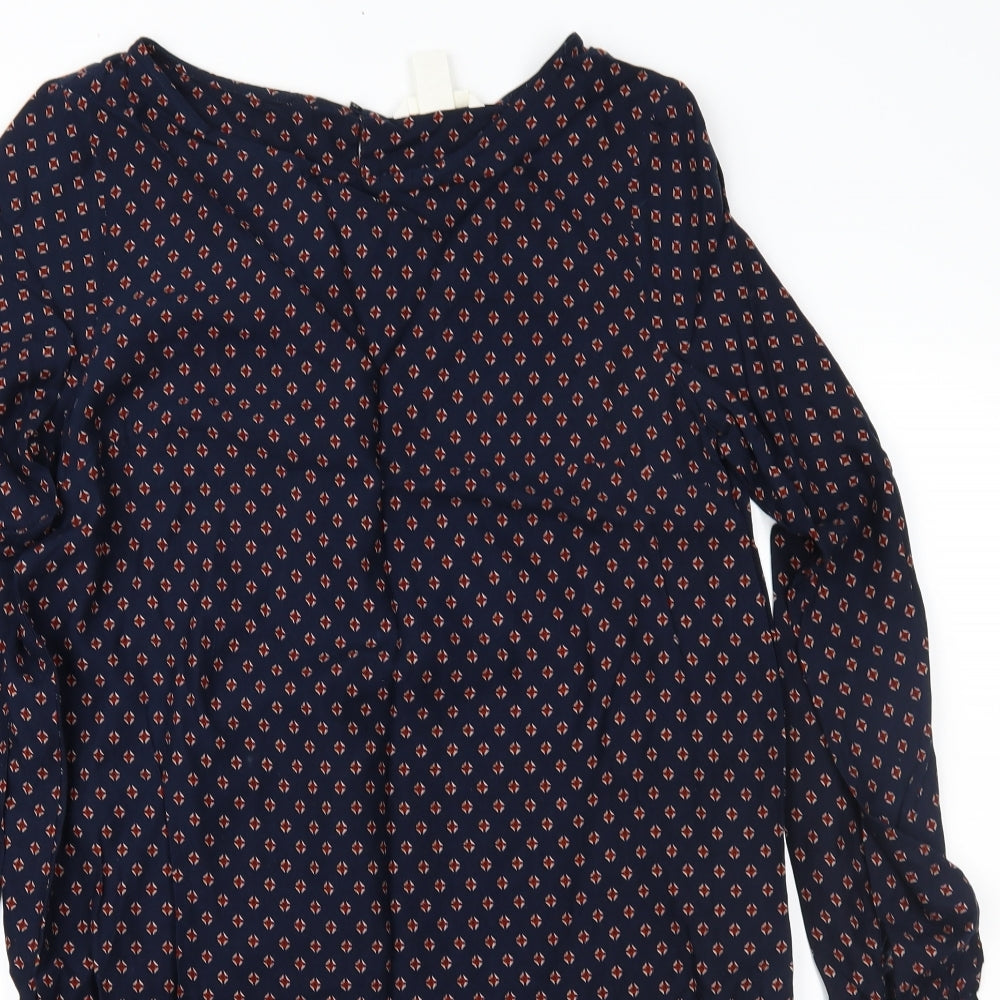 H&M Womens Blue Geometric  Shift  Size 12
