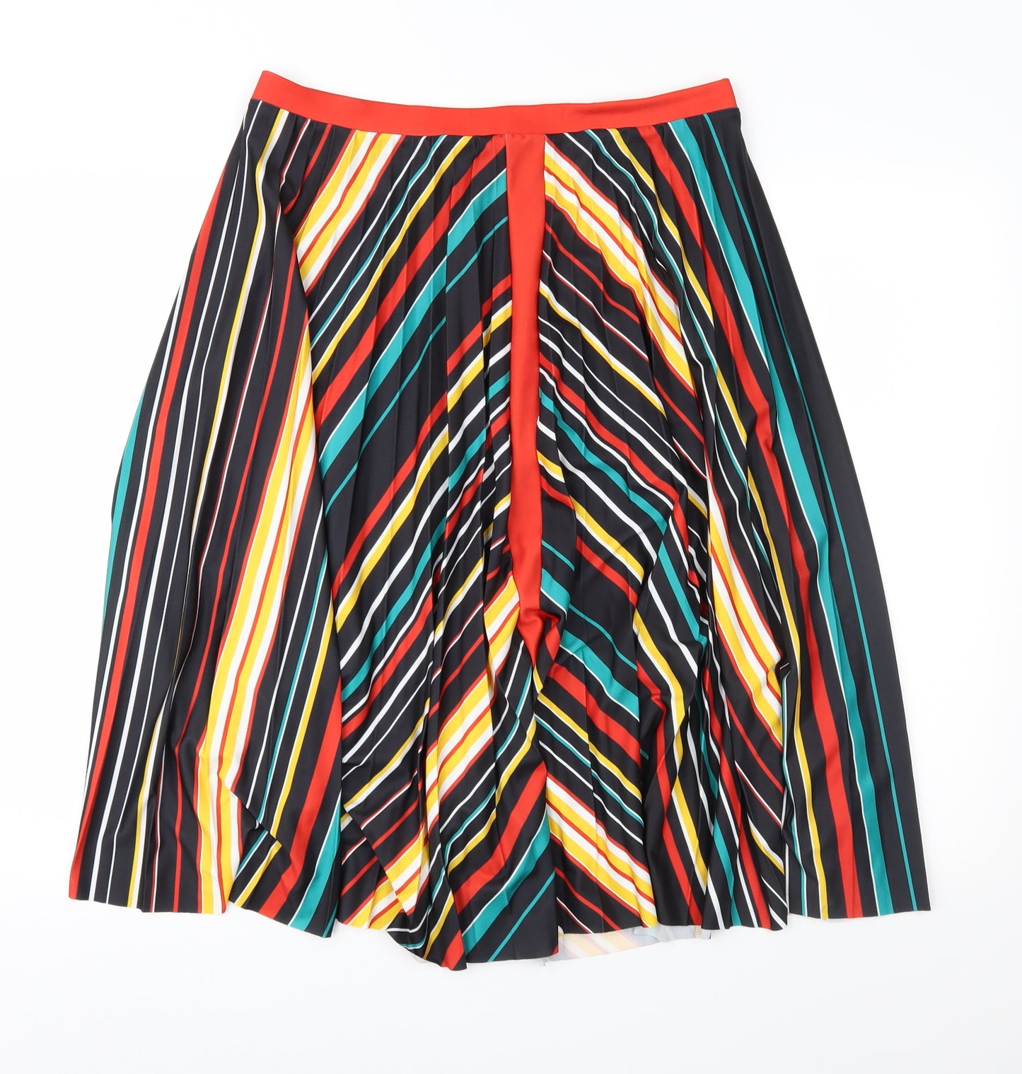 NEXT Womens Multicoloured Striped  Pleated Skirt Size 14