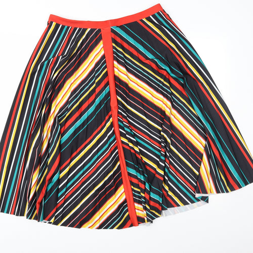 NEXT Womens Multicoloured Striped  Pleated Skirt Size 14