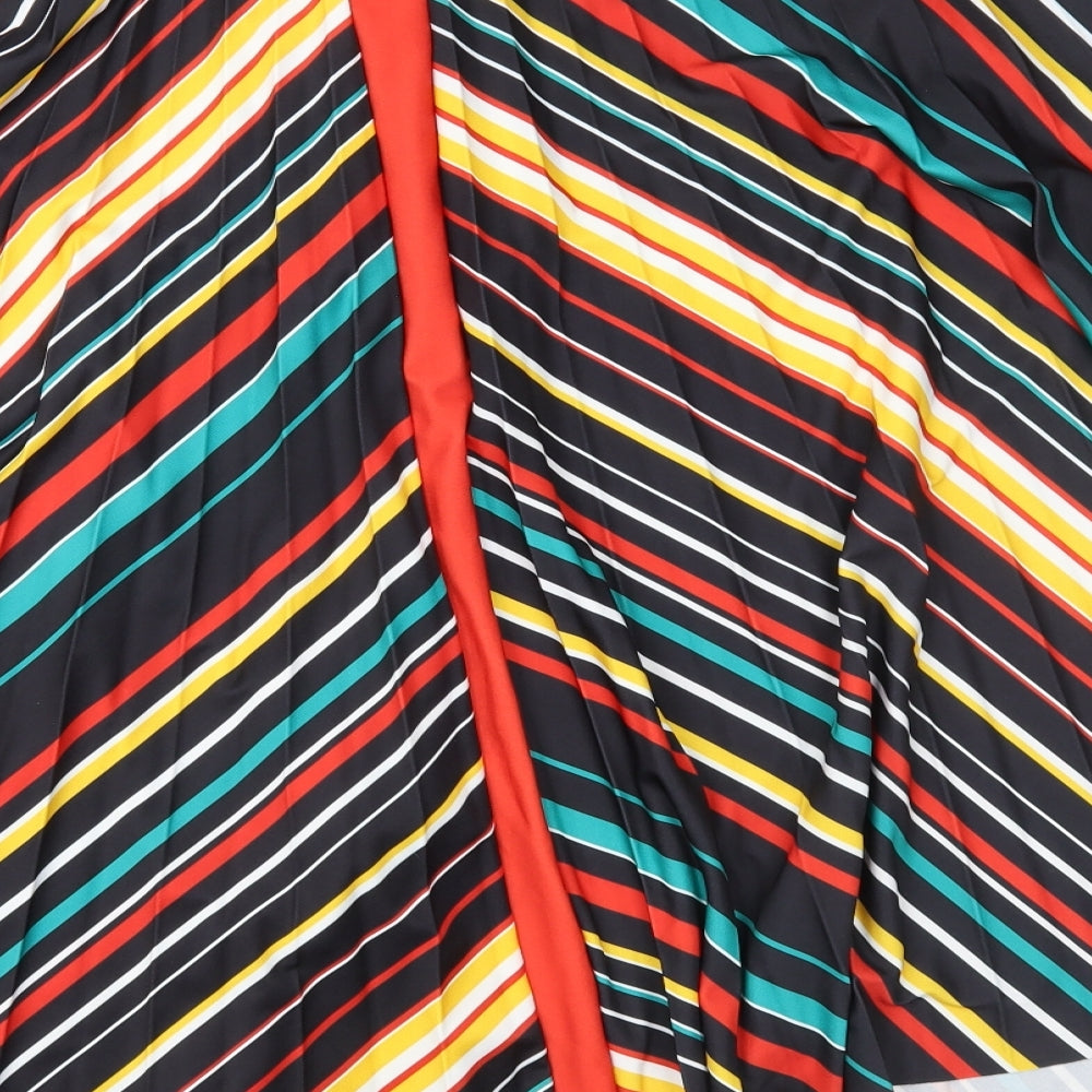 NEXT Womens Multicoloured Striped  Pleated Skirt Size 14