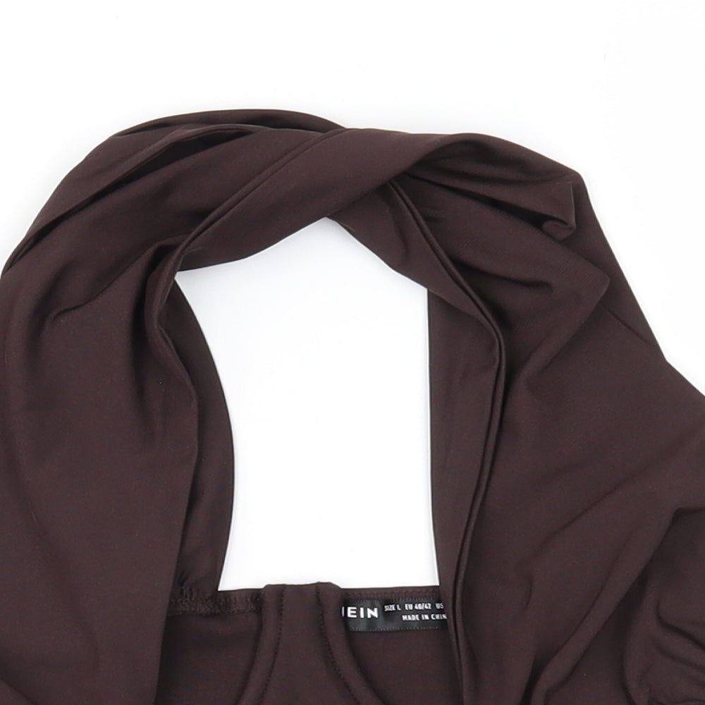 SheIn Womens Brown   Cropped Blouse Size L