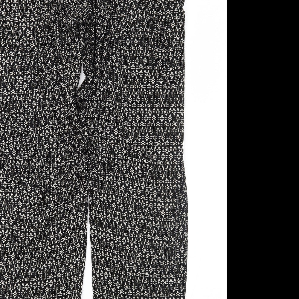 NEXT Womens Black Geometric Jersey Harem Trousers Size 12 L29 in