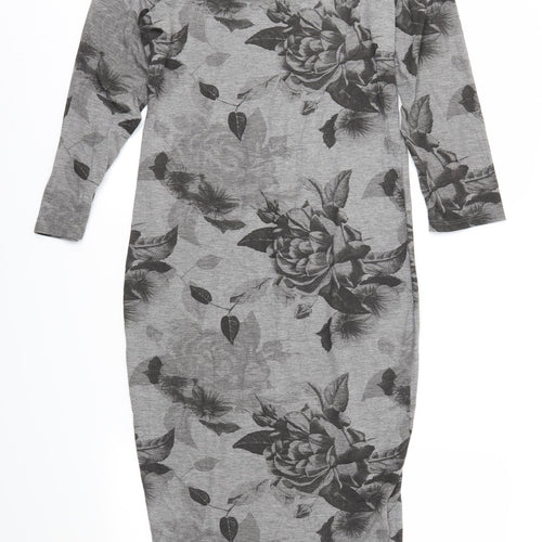 NEXT Womens Grey Floral  Sheath  Size 10