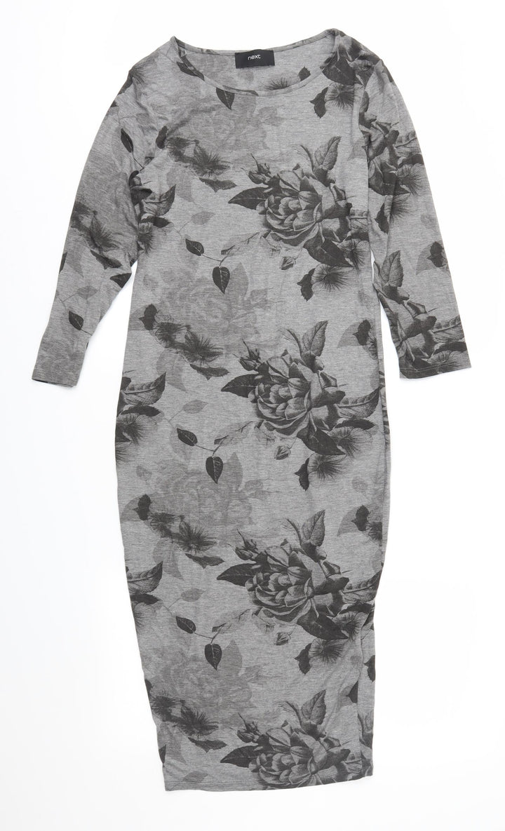 NEXT Womens Grey Floral Sheath Size 10