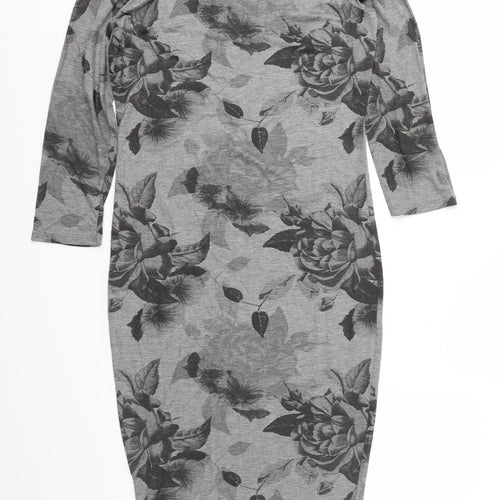 NEXT Womens Grey Floral  Sheath  Size 10