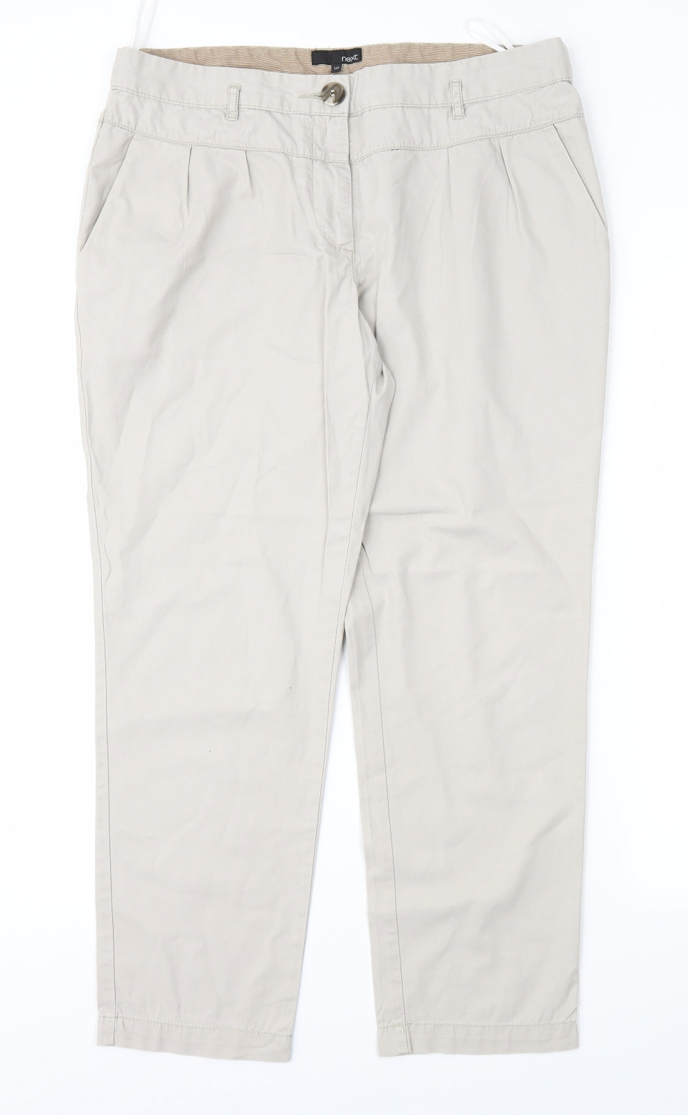 NEXT Womens Beige   Chino Trousers Size 14 L26 in