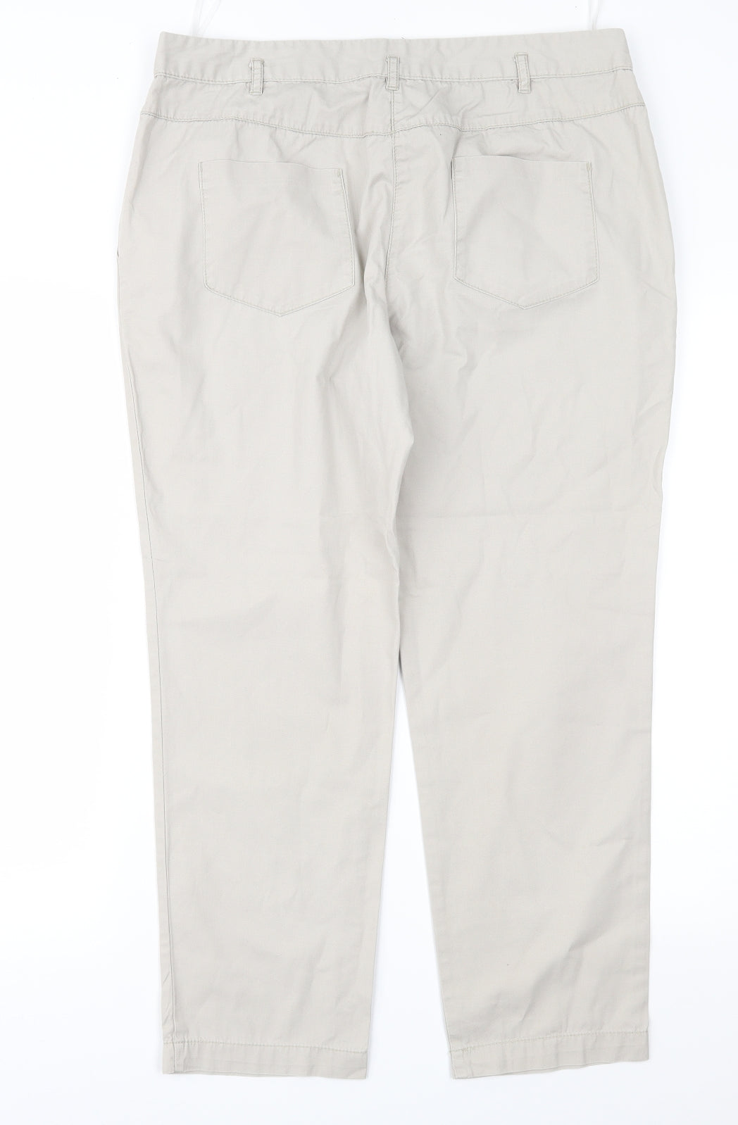 NEXT Womens Beige   Chino Trousers Size 14 L26 in