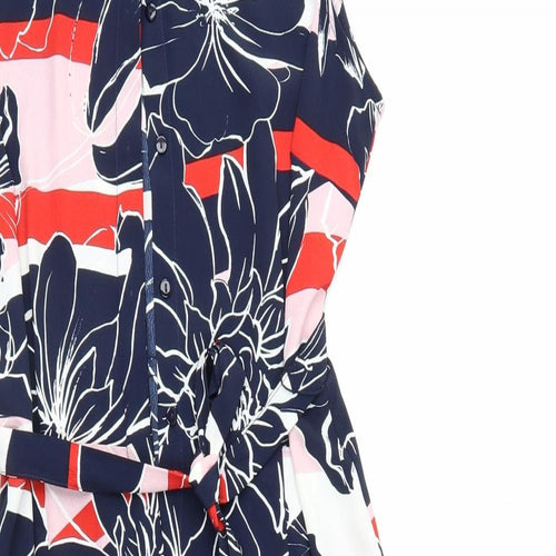 George Womens Blue Floral  Fit & Flare  Size 10