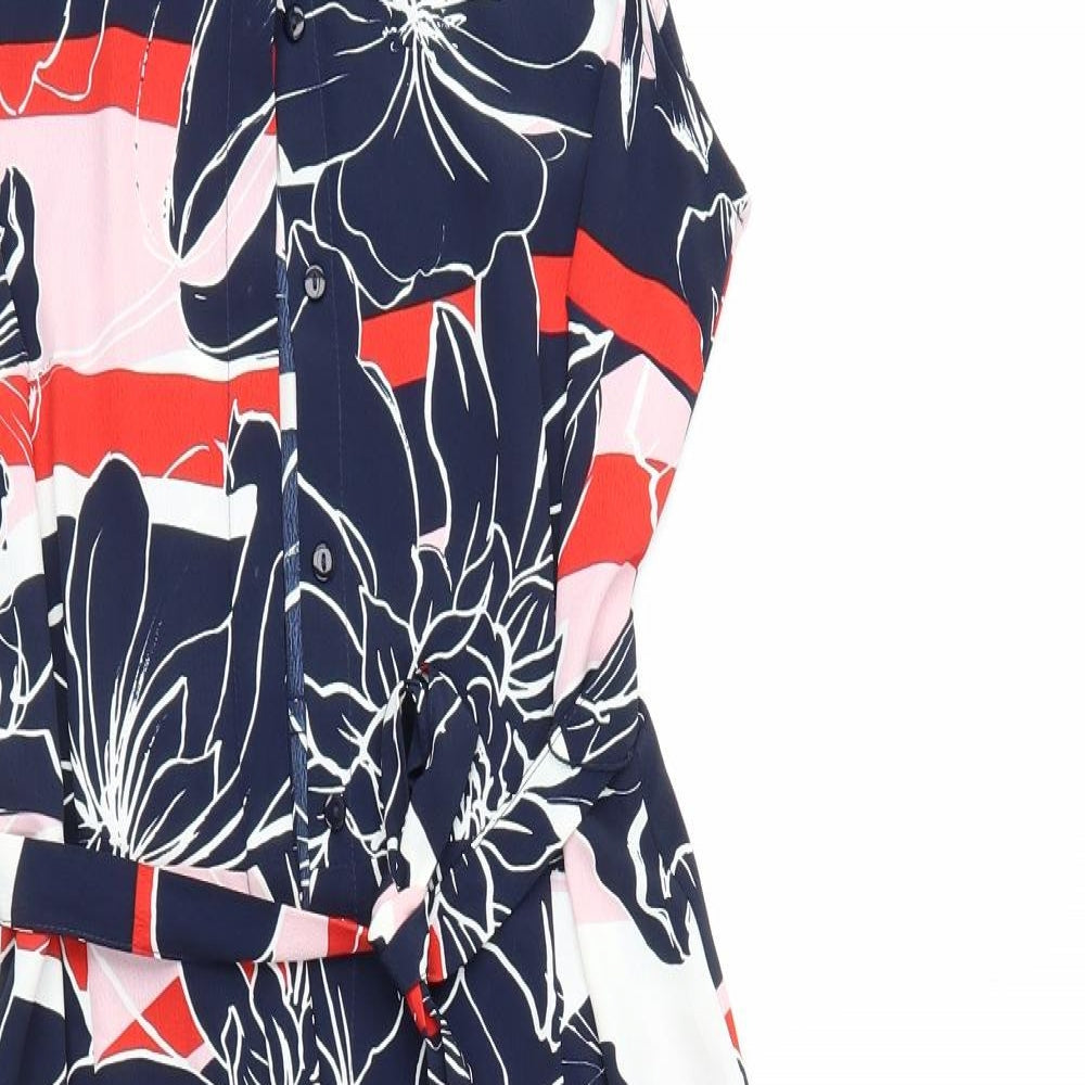 George Womens Blue Floral  Fit & Flare  Size 10