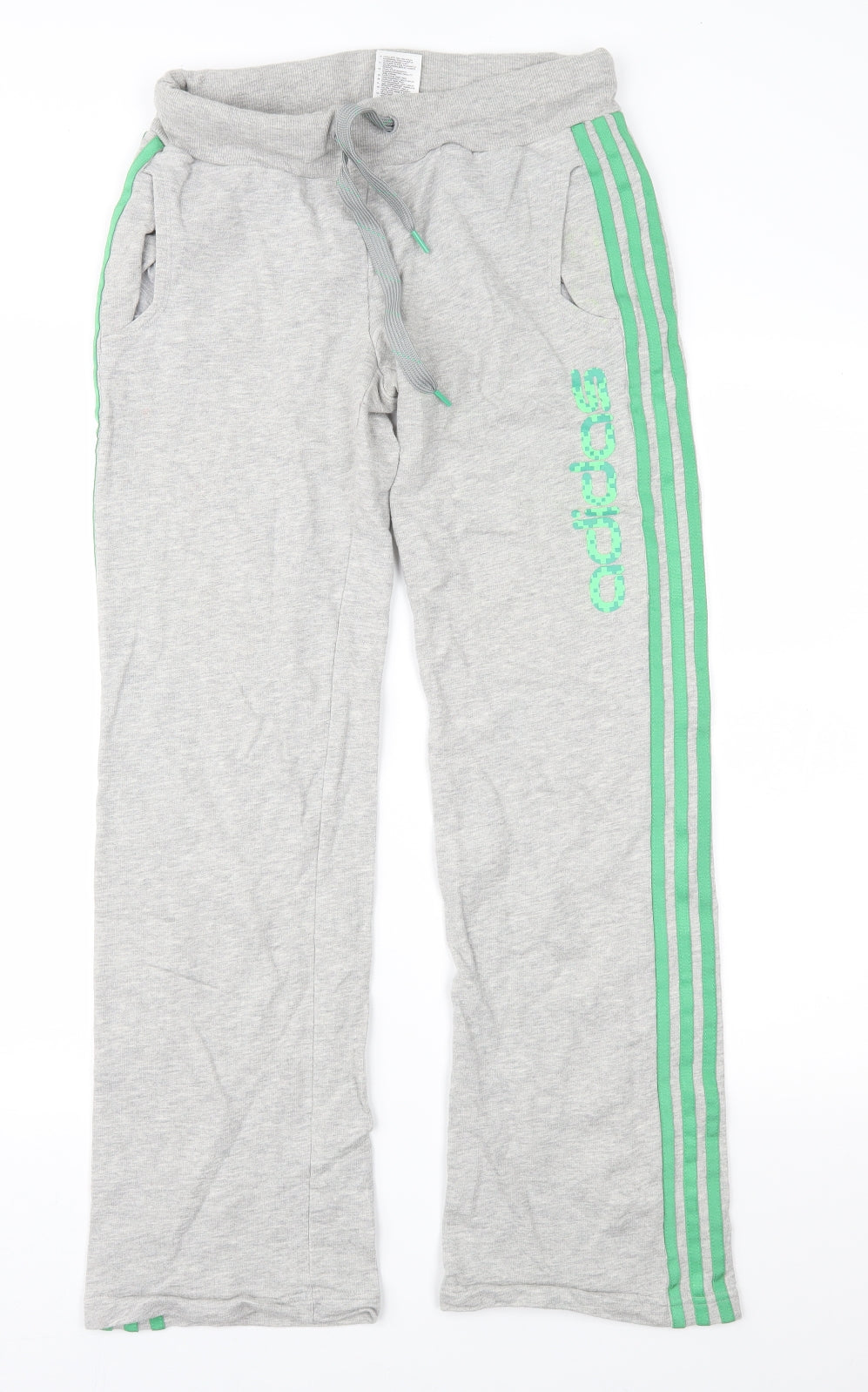 adidas Womens Grey Striped  Jogger Trousers Size 10 L30 in