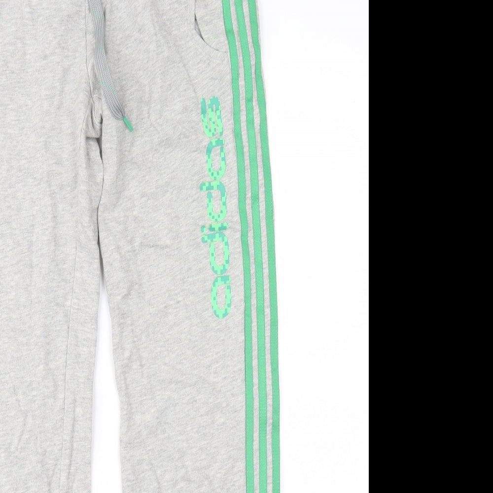 adidas Womens Grey Striped  Jogger Trousers Size 10 L30 in