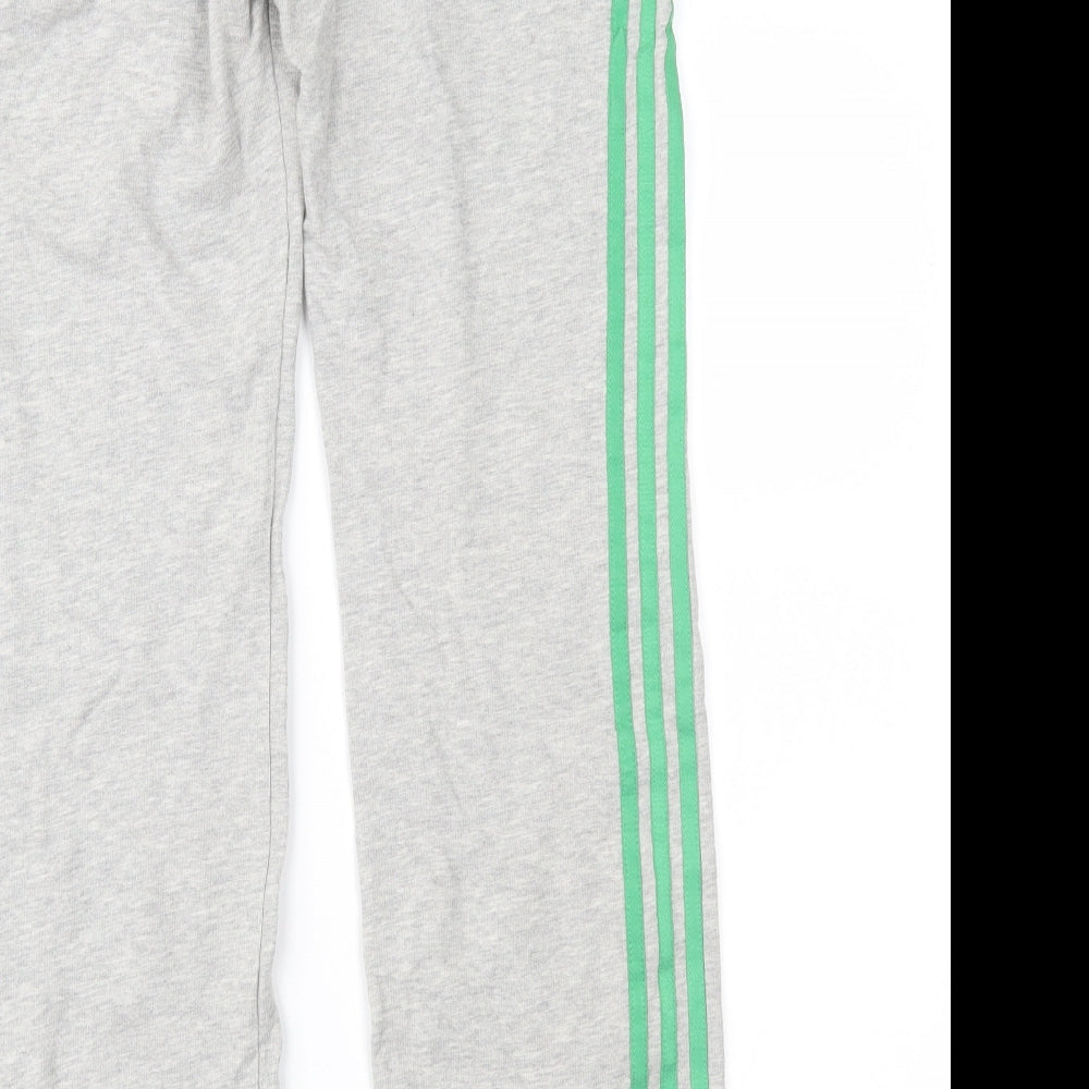 adidas Womens Grey Striped  Jogger Trousers Size 10 L30 in