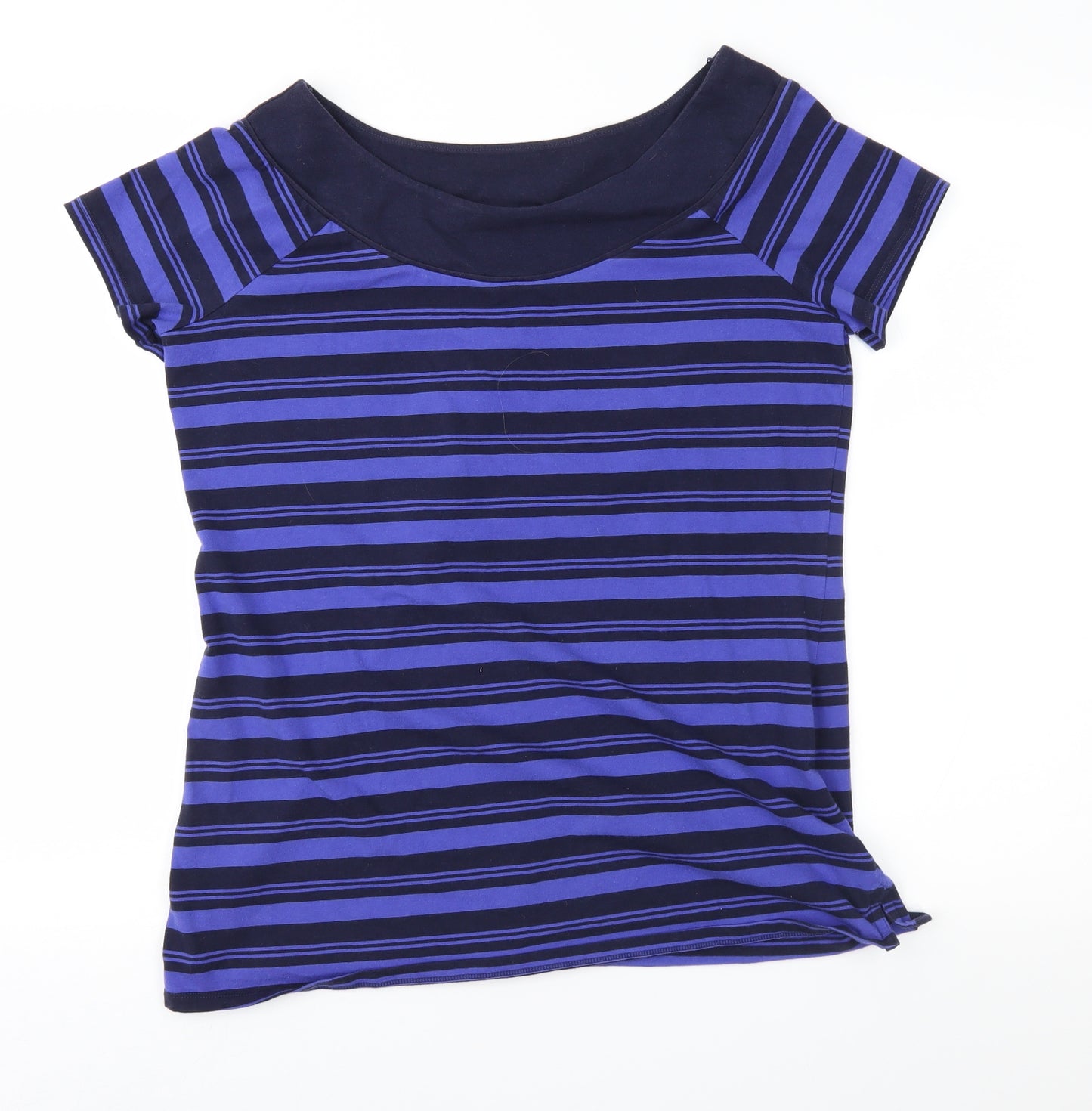 NEXT Womens Blue Striped Jersey Basic T-Shirt Size 16