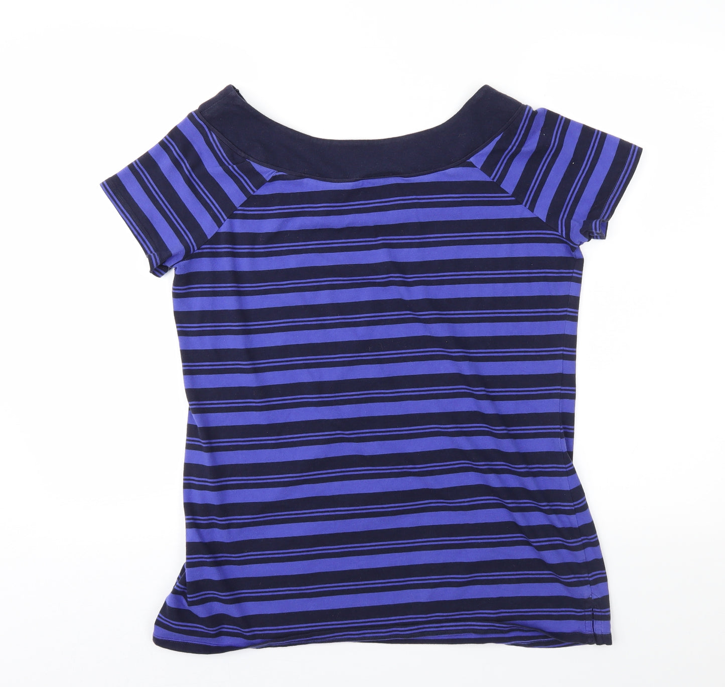 NEXT Womens Blue Striped Jersey Basic T-Shirt Size 16