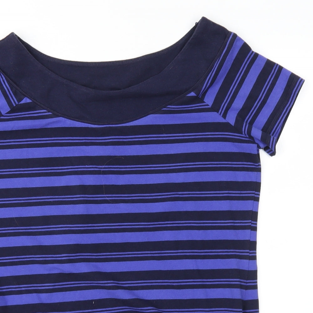 NEXT Womens Blue Striped Jersey Basic T-Shirt Size 16