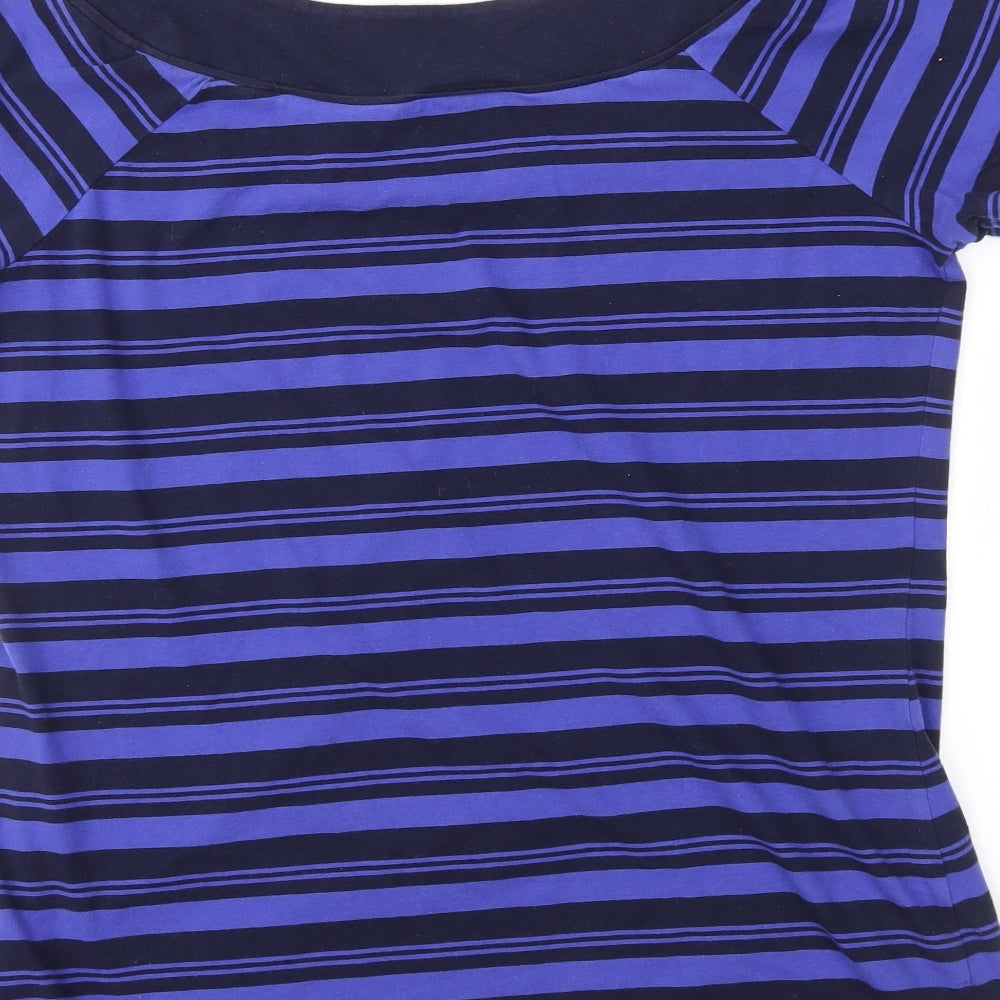 NEXT Womens Blue Striped Jersey Basic T-Shirt Size 16