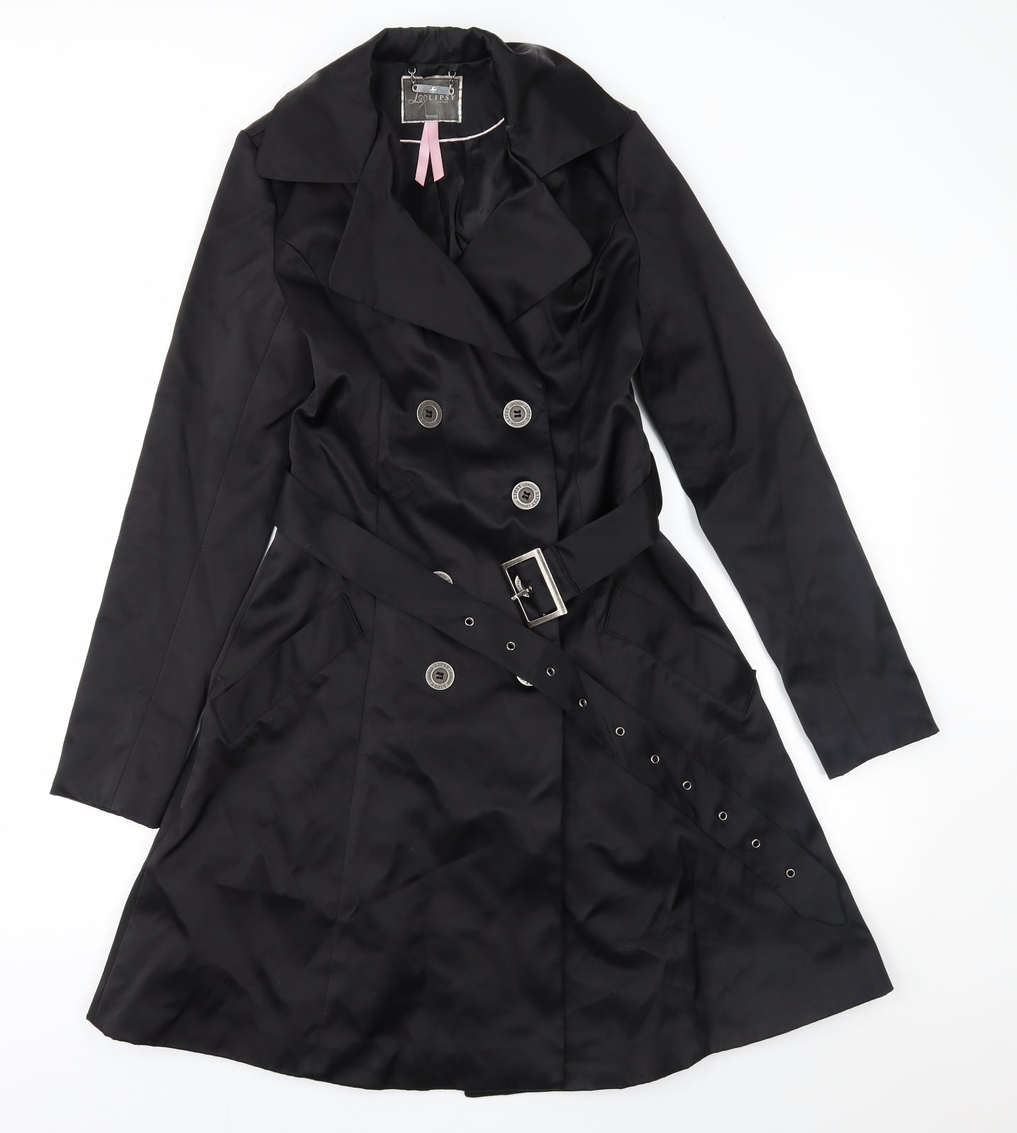 Lipsy Womens Black   Trench Coat Coat Size 8