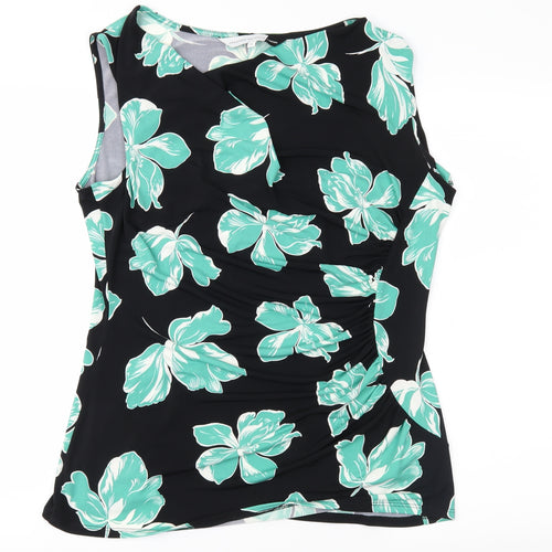 Jonathan Saunders Womens Black Floral  Basic Blouse Size 16