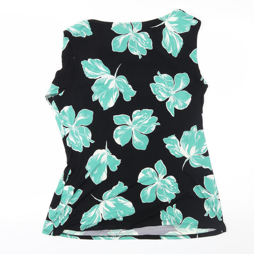 Jonathan Saunders Womens Black Floral  Basic Blouse Size 16