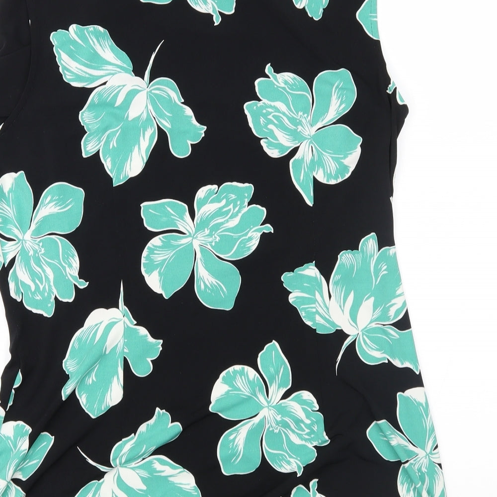 Jonathan Saunders Womens Black Floral  Basic Blouse Size 16