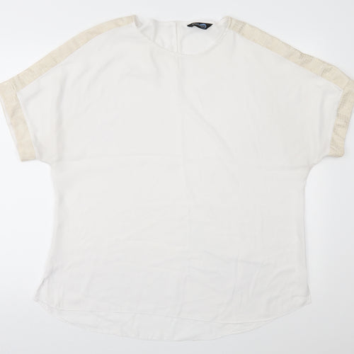 Blue Chameleon Womens White   Basic Blouse Size 16