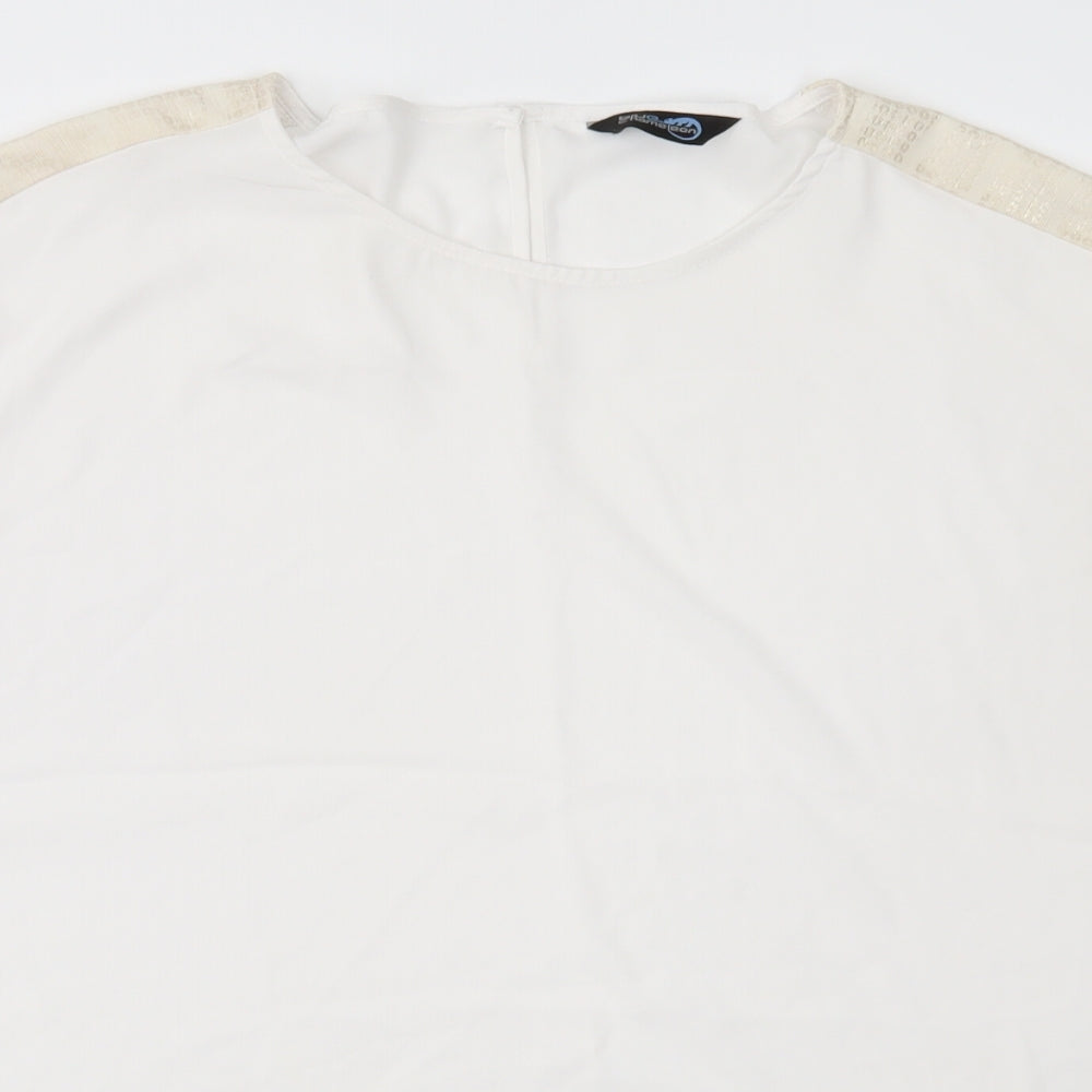 Blue Chameleon Womens White   Basic Blouse Size 16