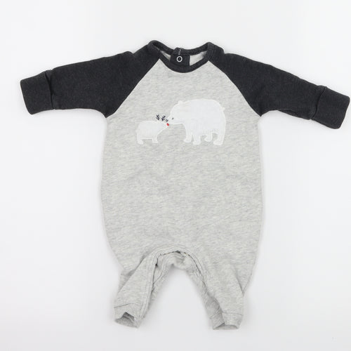 Matalan Baby Grey Geometric Jersey Babygrow One-Piece Size 0-3 Months  - Polar Bear