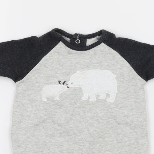 Matalan Baby Grey Geometric Jersey Babygrow One-Piece Size 0-3 Months  - Polar Bear