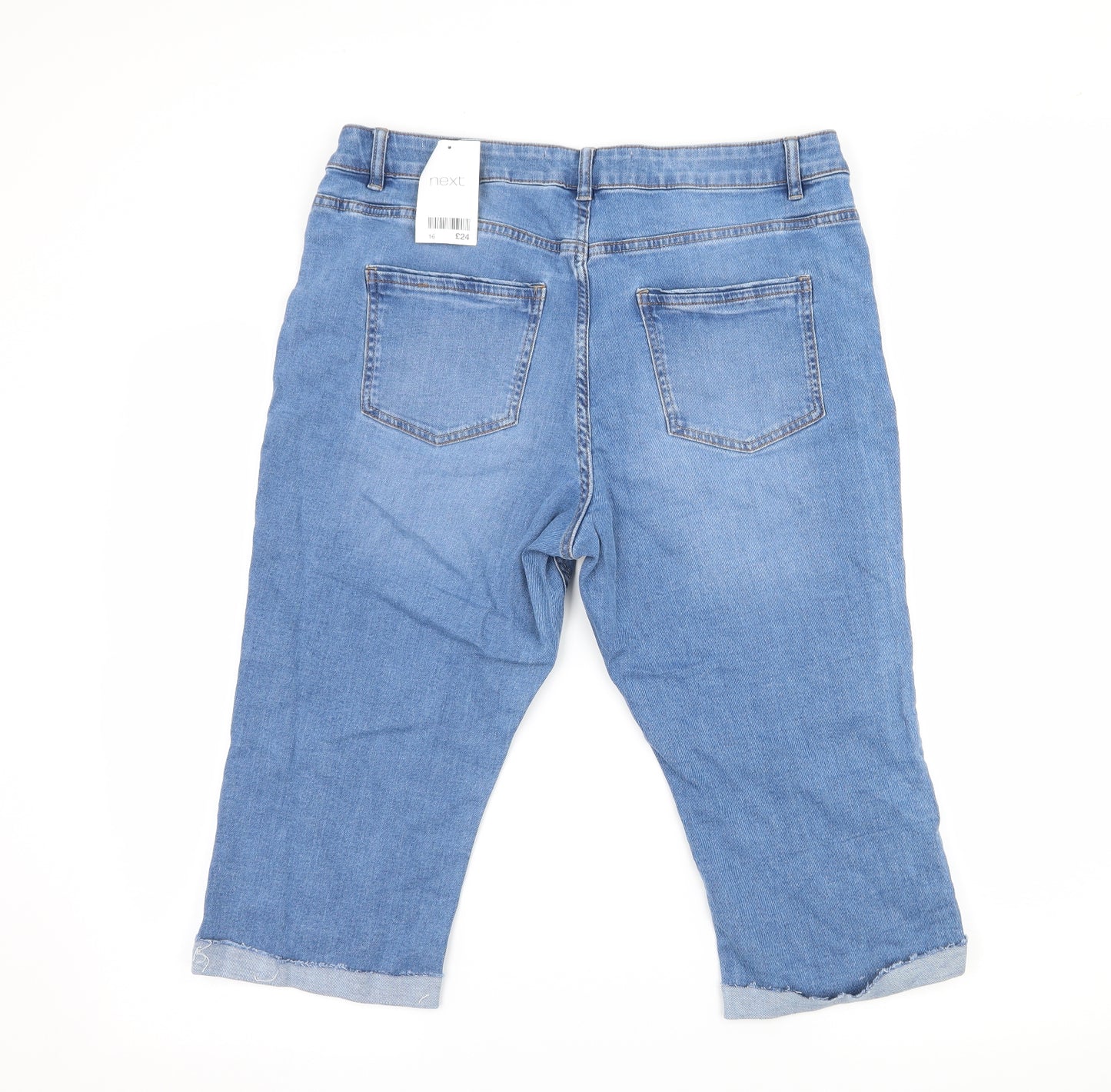 NEXT Womens Blue  Denim Bermuda Shorts Size 16