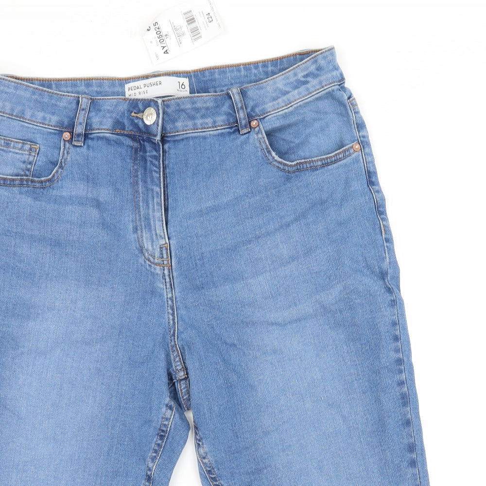 NEXT Womens Blue  Denim Bermuda Shorts Size 16