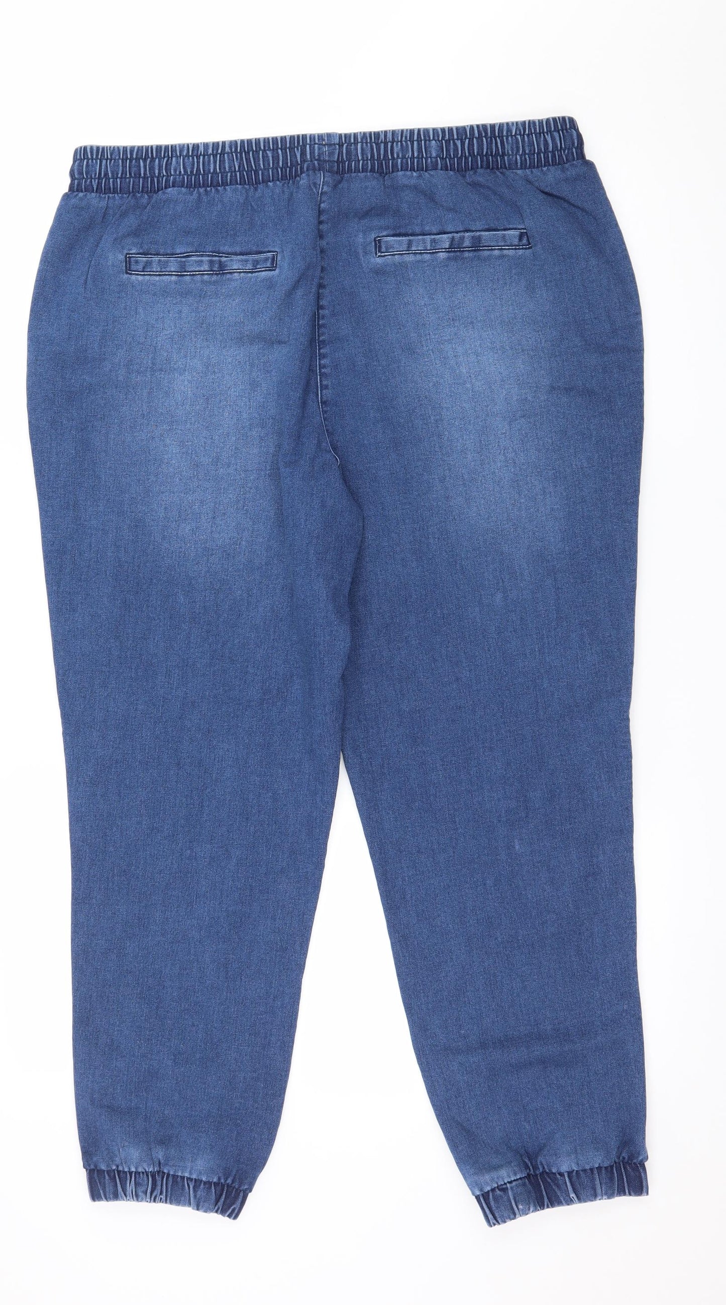 Papaya Womens Blue  Denim Jogger Trousers Size 16 L26 in