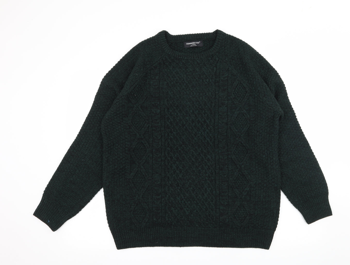 Cedar Wood State Mens Green  Knit Pullover Jumper Size L