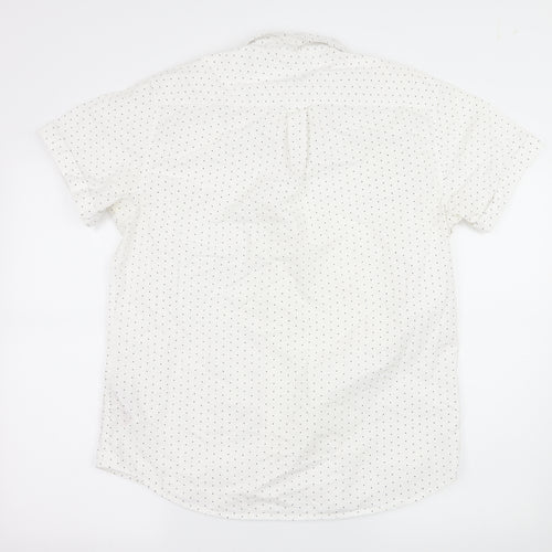 ONLY & SONS Mens White Polka Dot   Button-Up Size XL