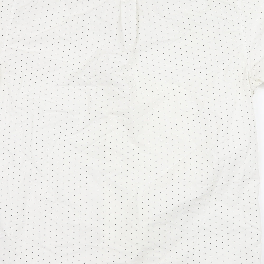 ONLY & SONS Mens White Polka Dot   Button-Up Size XL