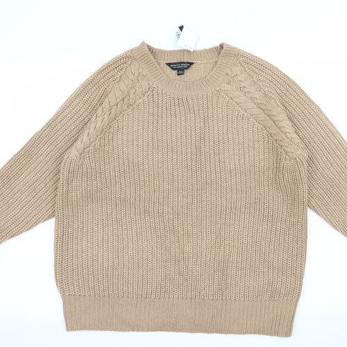 Dorothy Perkins Womens Brown  Knit Pullover Jumper Size 18