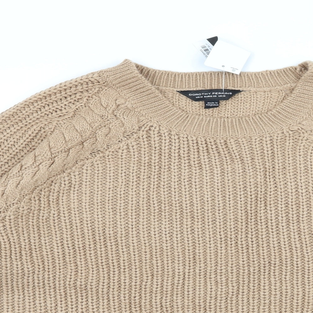 Dorothy Perkins Womens Brown  Knit Pullover Jumper Size 18