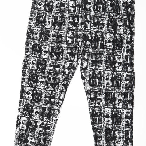 Peacocks Womens Black Geometric Jersey Harem Trousers Size 18 L29 in