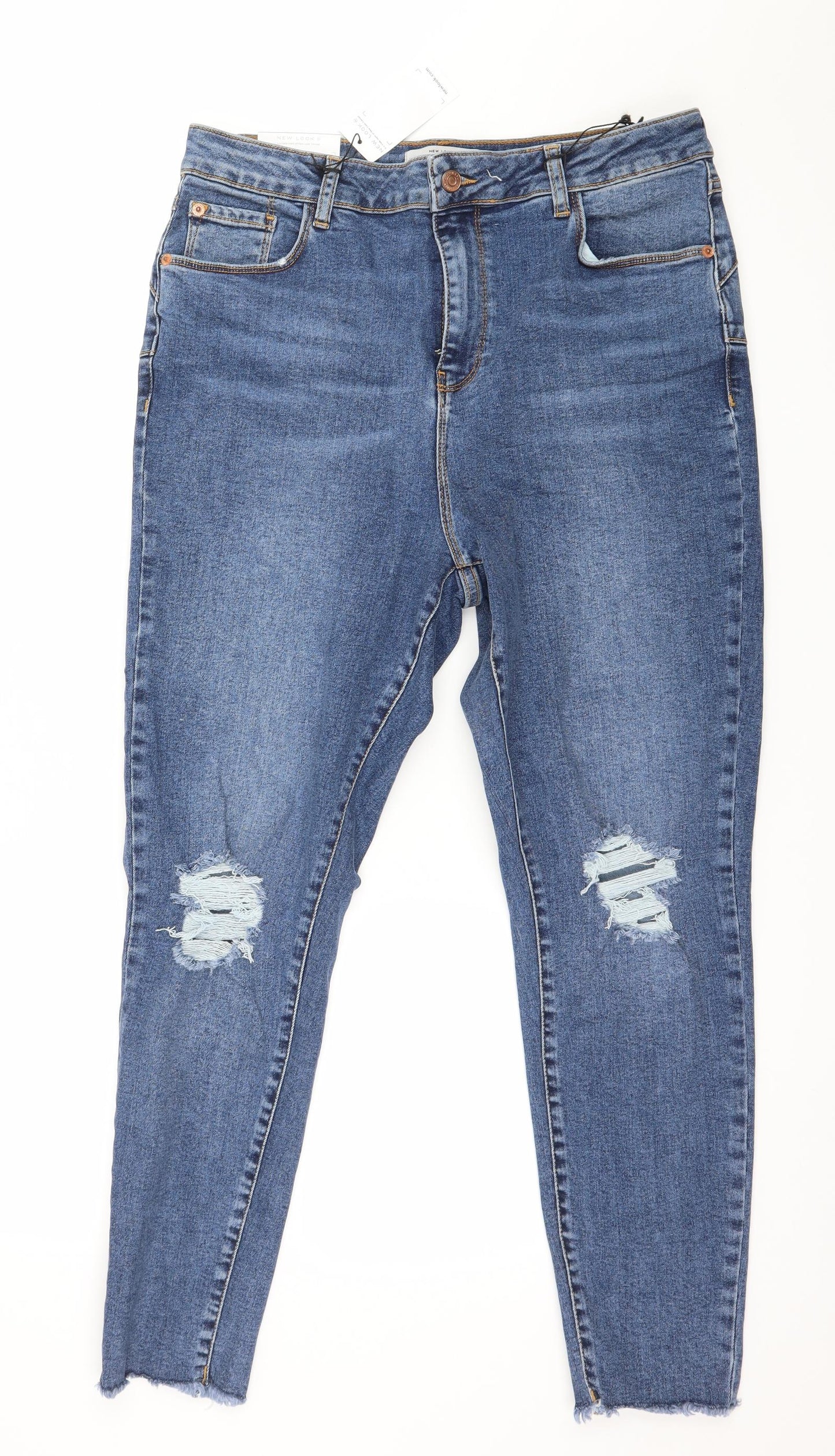 New Look Womens Blue  Denim Skinny Jeans Size 16 L26 in