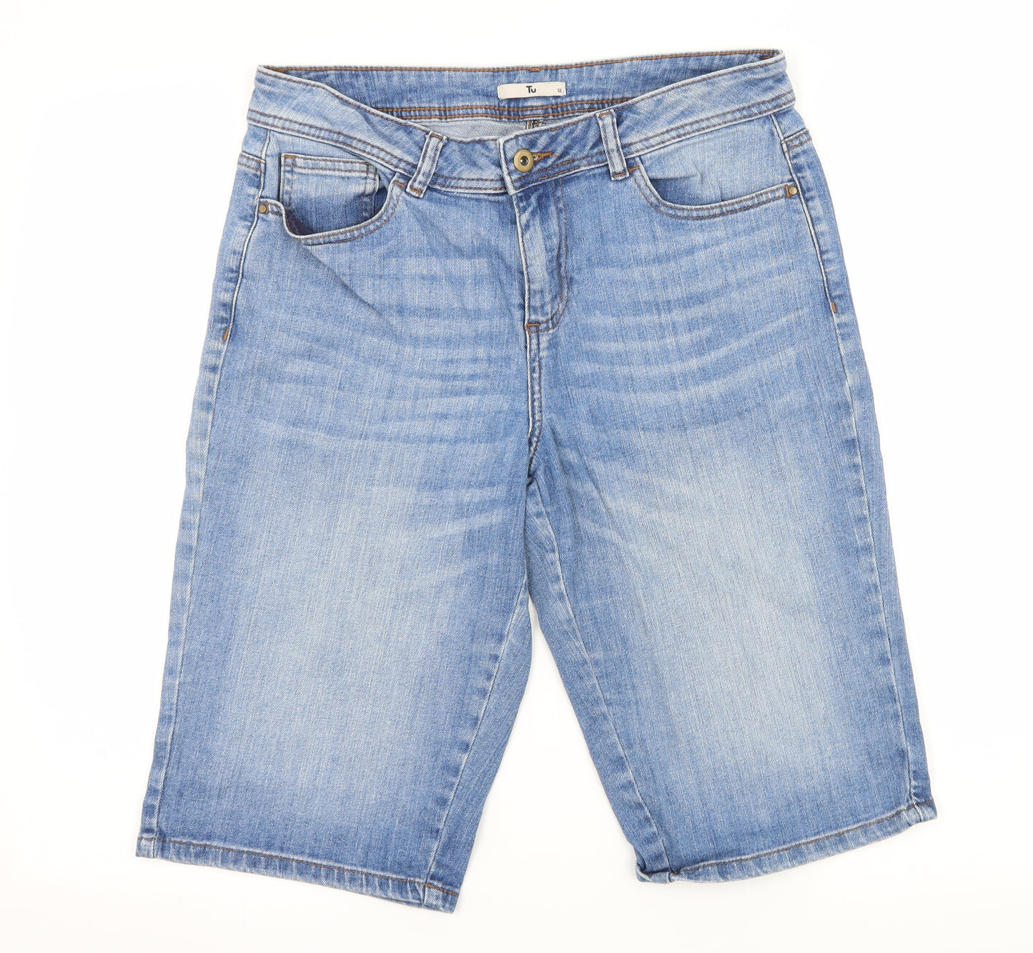 TU Womens Blue  Denim Bermuda Shorts Size 12