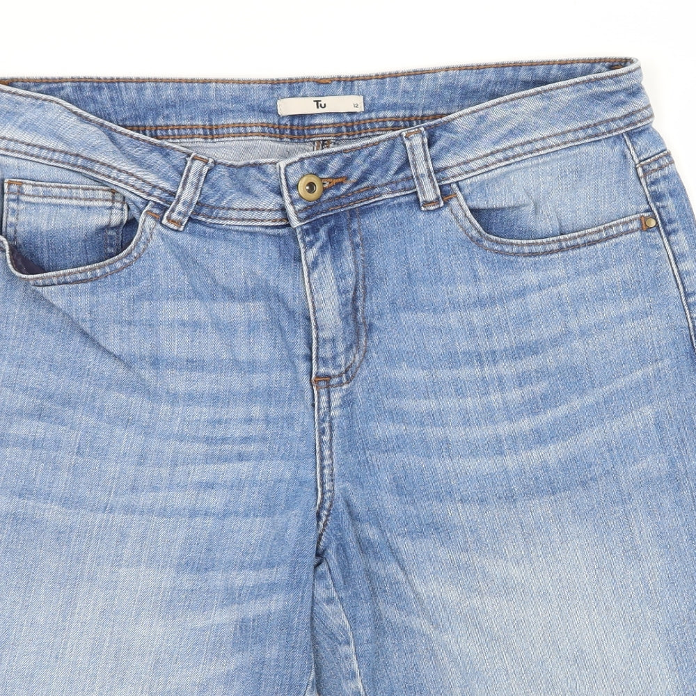 TU Womens Blue  Denim Bermuda Shorts Size 12